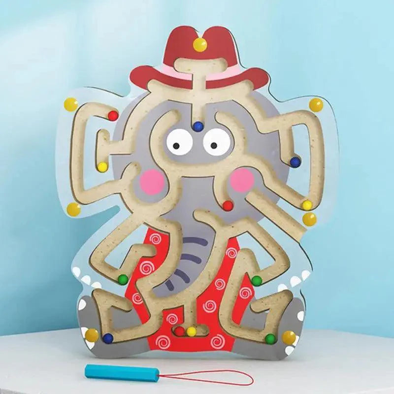 Magnetic Wooden Fish Maze Puzzle Balance Board for Toddlers