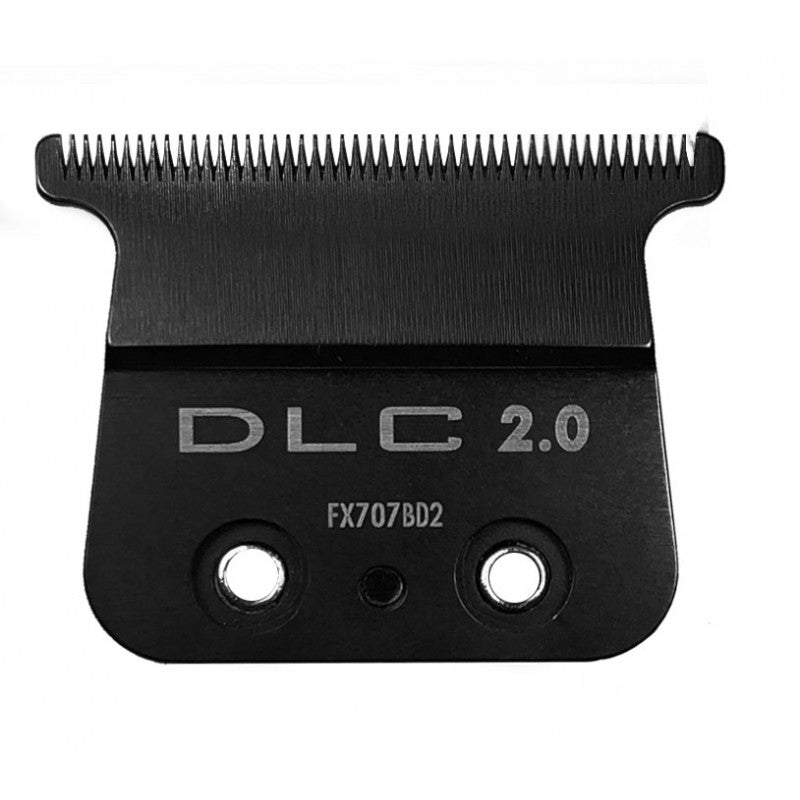 Close-up of Black DLC Deep-Tooth T-Blade for professional trimmers
