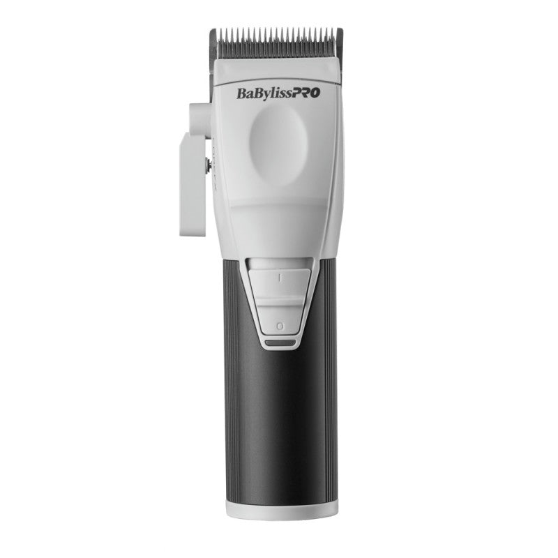 COREFX professional cordless clipper in neutral metallic grey and matte black finish