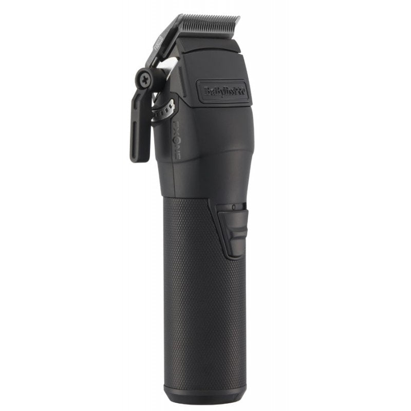 BaBylissPro FXONE BLACKFX professional clipper with charging base and battery.