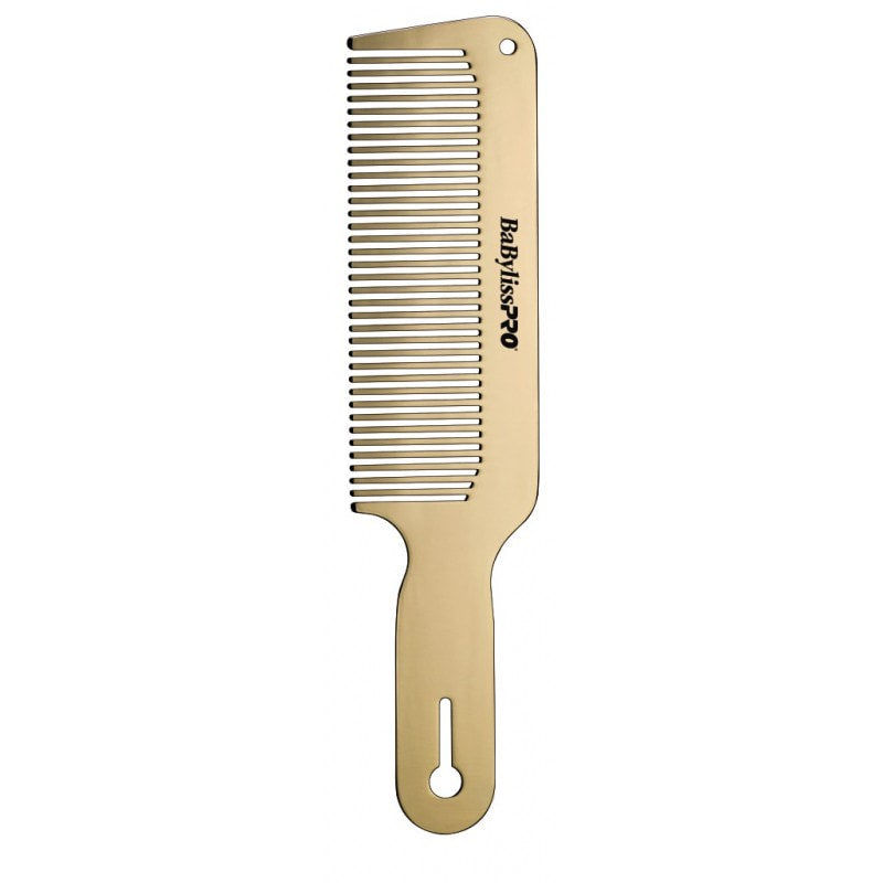 Gold Metal Hair Clipper Cutting Comb Set - 2 Piece Professional