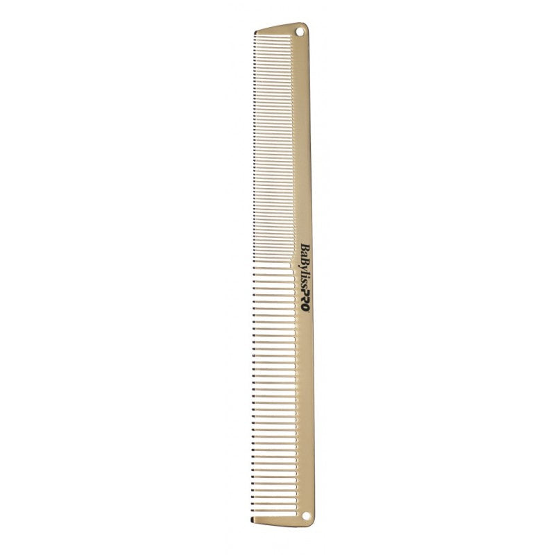 Gold Metal Hair Clipper Cutting Comb Set - 2 Piece Professional