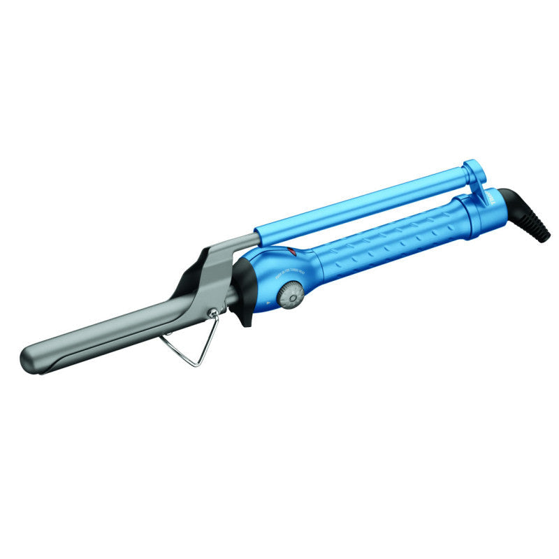 BaBylissPRO Nano Titanium 3/4-inch Marcel Curling Iron featuring a blue and silver metallic finish