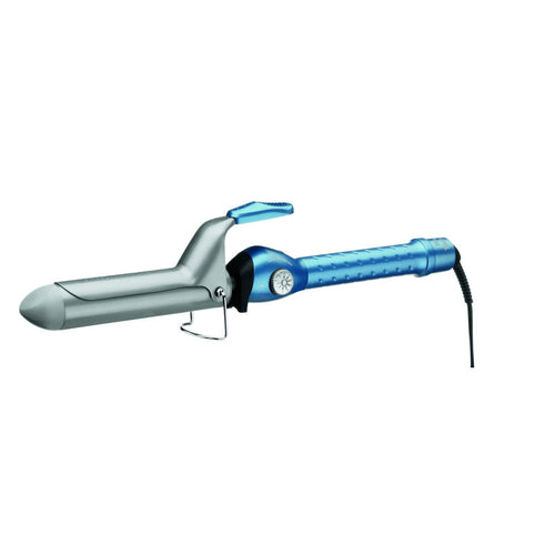 BaBylissPRO 1.25 inch Nano Titanium spring curling iron in blue and silver