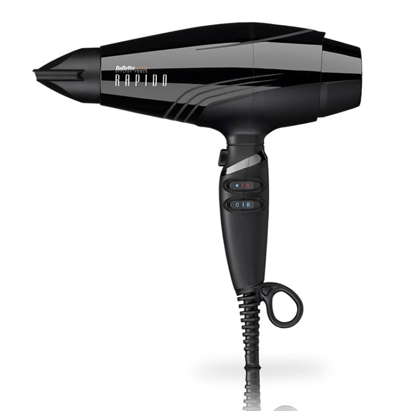 Professional black 2000W Rapido hair dryer with ionic technology