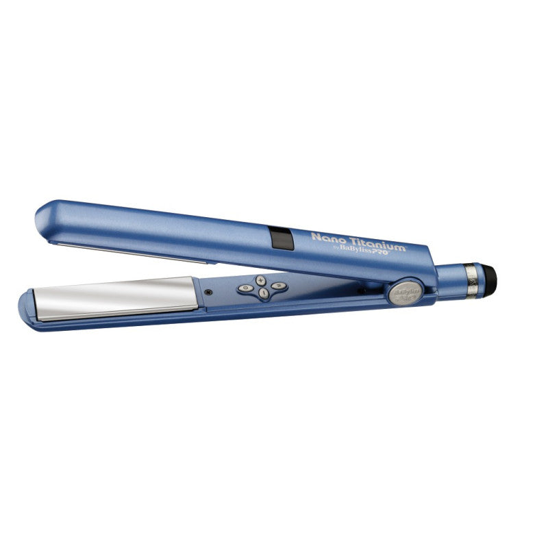 Professional Nano Titanium 1-inch digital hair straightener in blue