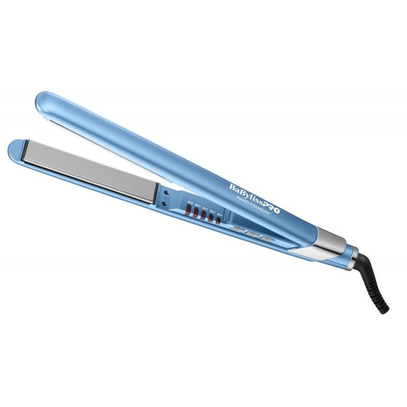 BaBylissPRO Nano Titanium 1-inch ultra-sleek straightener with floating plates.