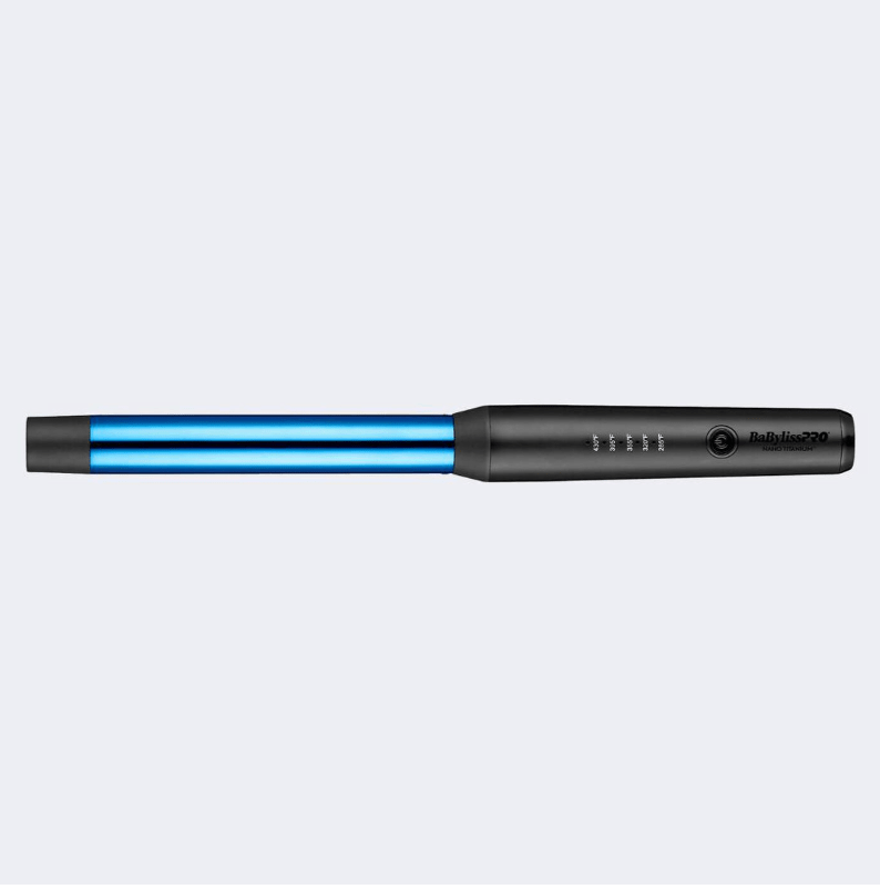BaBylissPRO 1-inch Nano Titanium curling wand in black and blue