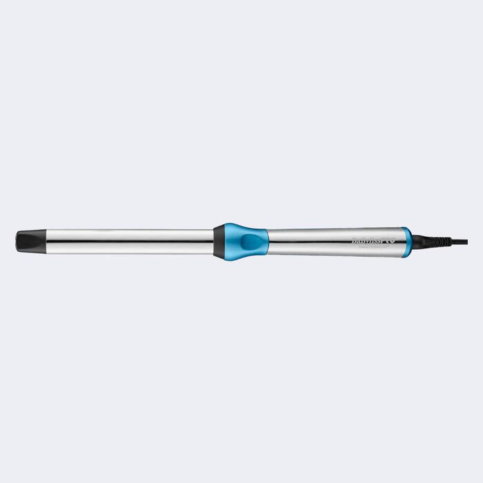 BaBylissPRO Nano Titanium 1-inch oval barrel curling wand in metallic silver and electric blue