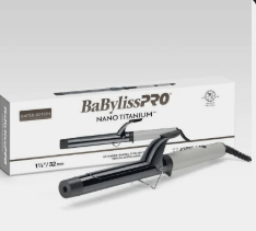 Grey BaBylissPRO Nano Titanium 1.25-inch extended barrel curling iron