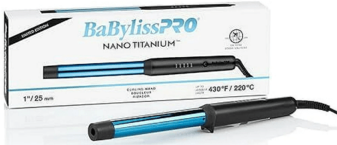 Matte-black 1-inch Nano Titanium curling wand