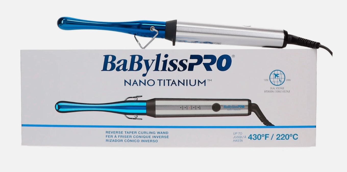 BaBylissPRO Nano Titanium Reverse Taper Wand for professional curling