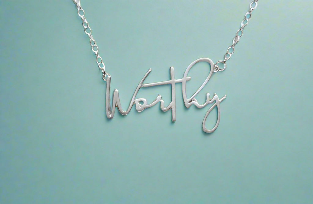 Worthy Script Lettering Necklace in Silver-tone Finish - Image 12