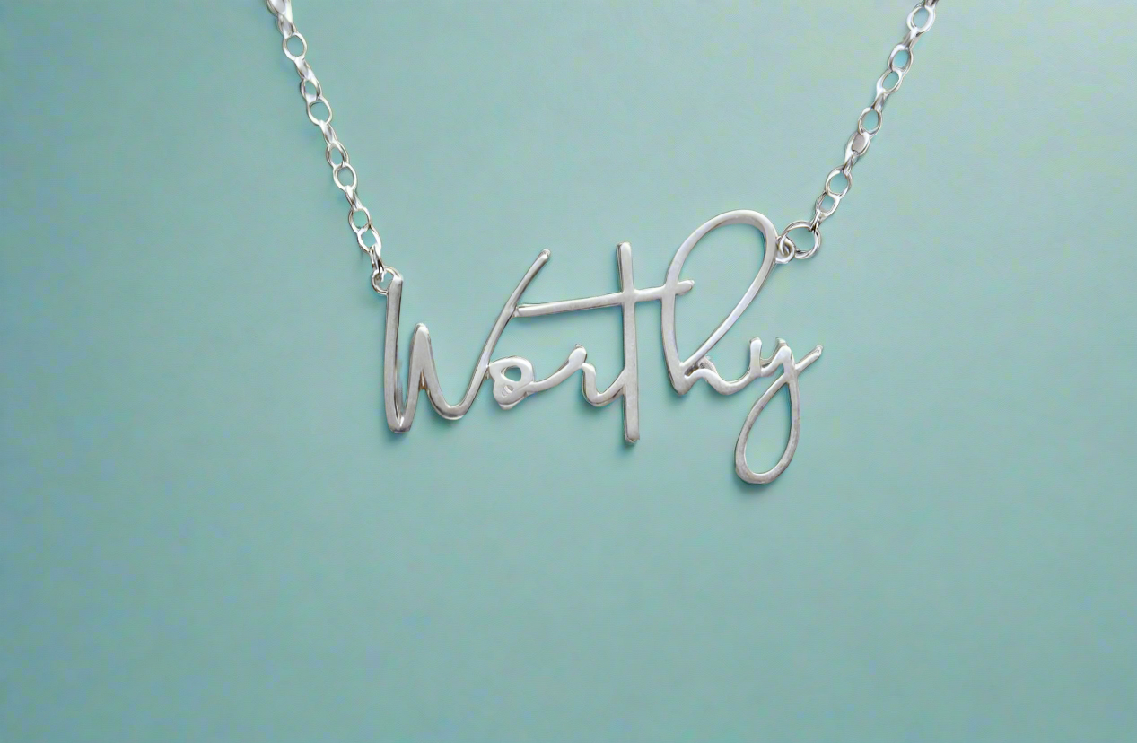 Worthy Script Lettering Necklace in Silver-tone Finish - Image 12