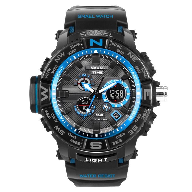 Mens Tactical Dual Display Quartz Sport Watch