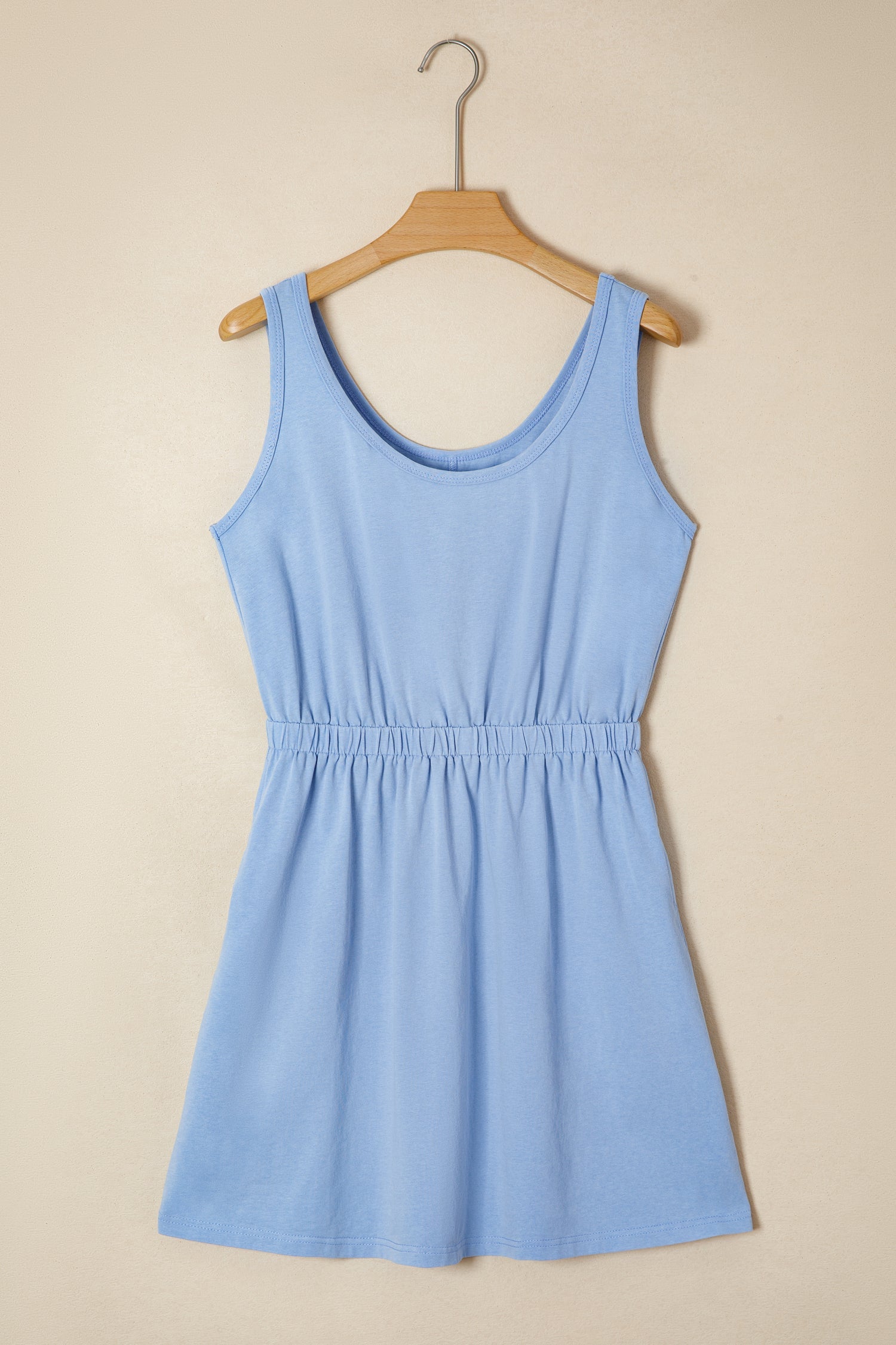 Mineral Wash Elastic Waist Cotton Tank Dress
