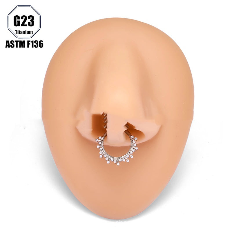 European And American G23 Titanium Alloy Earrings With Zircon Inlays