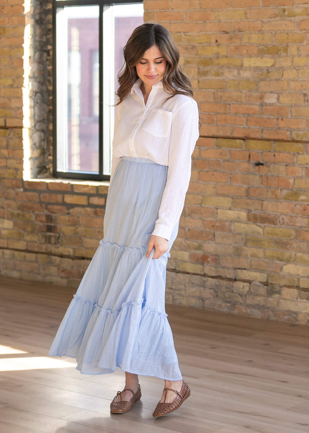 Bailey Cotton Gauze Button Down Top | White