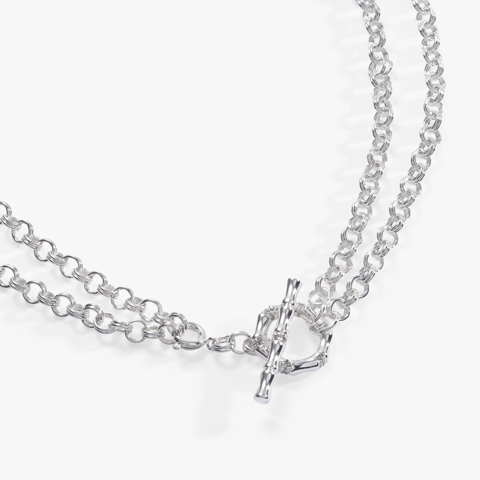 Bamboo Convertible Gold and Silver Layering Necklace or Bracelet