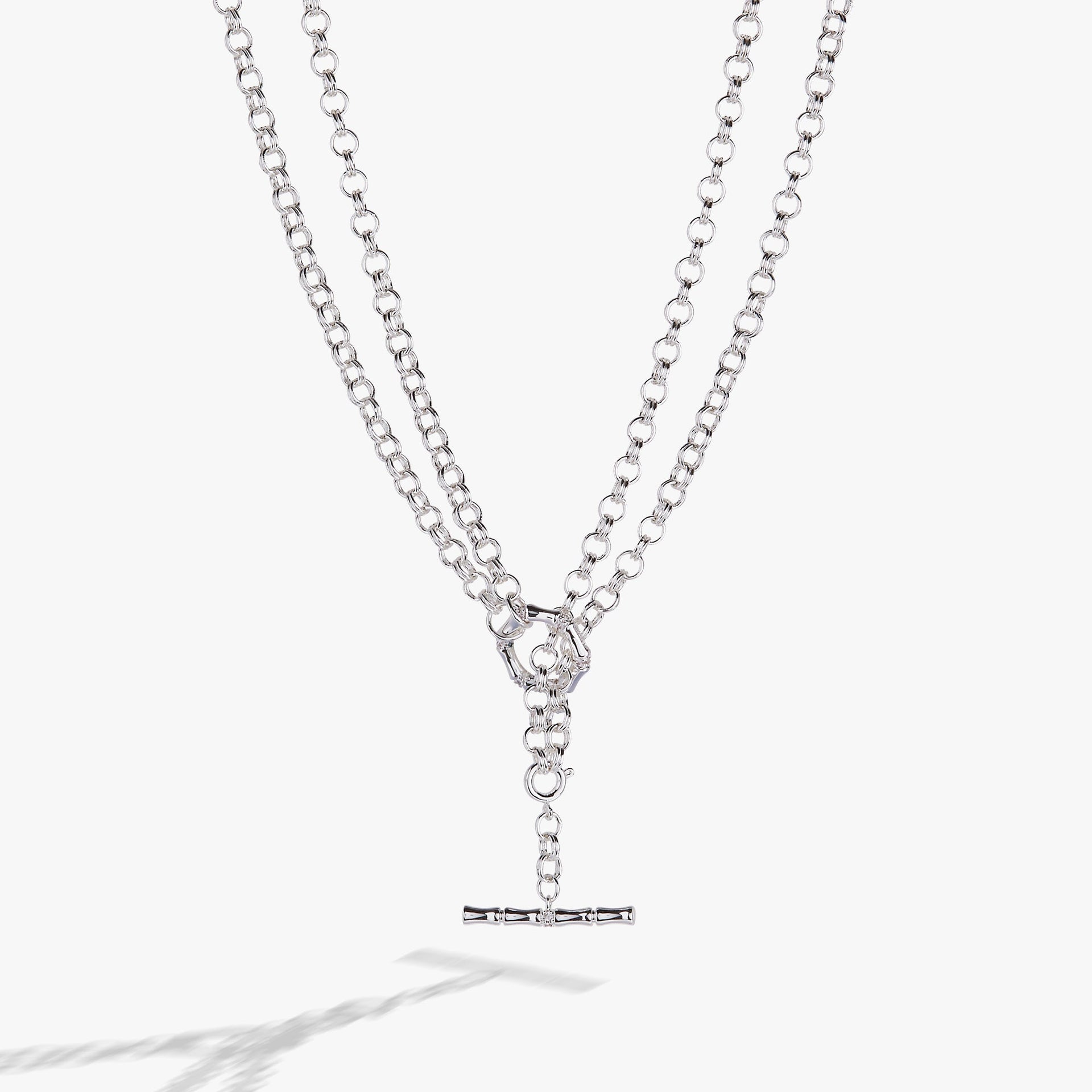 Bamboo Convertible Gold and Silver Layering Necklace or Bracelet