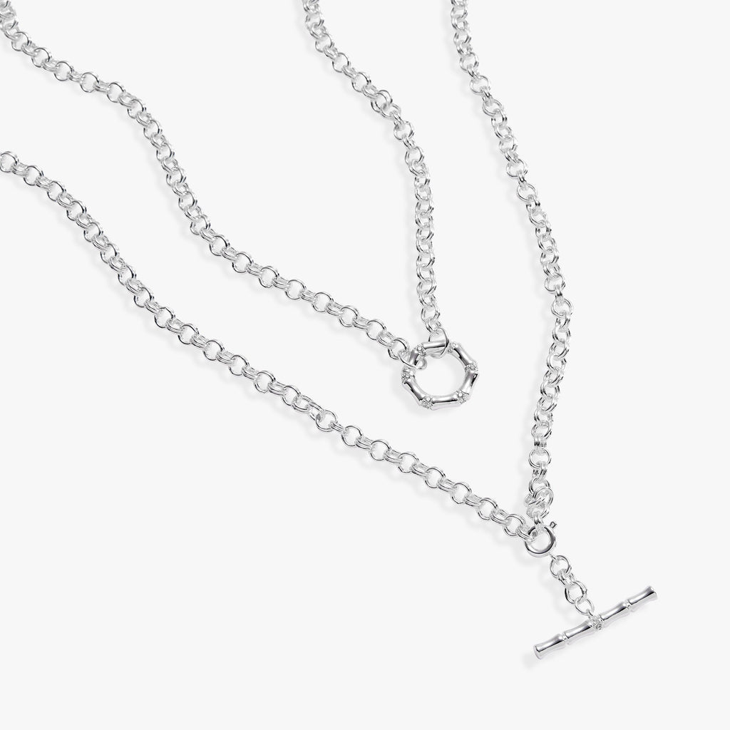 Bamboo Convertible Gold and Silver Layering Necklace or Bracelet