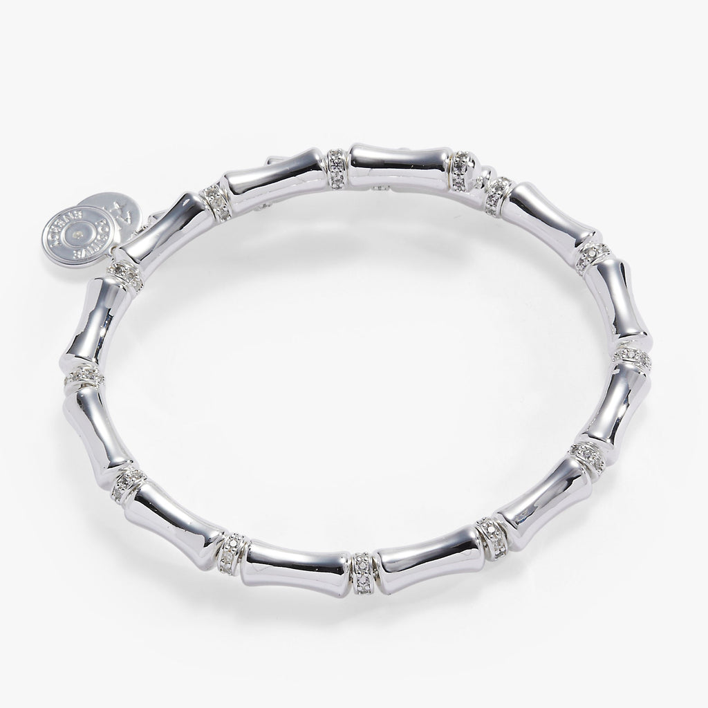Bamboo Wrap Bracelet with Pave Crystal Spacers