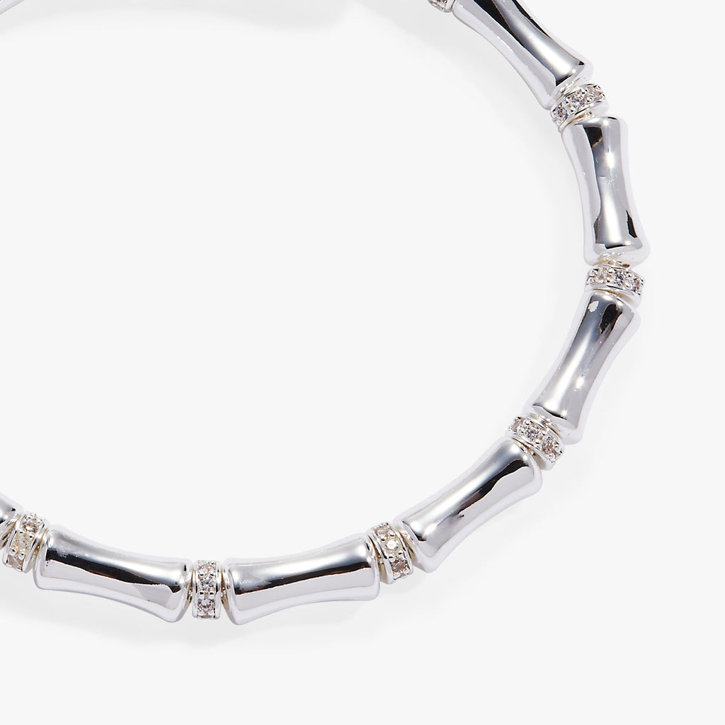 Bamboo Wrap Bracelet with Pave Crystal Spacers