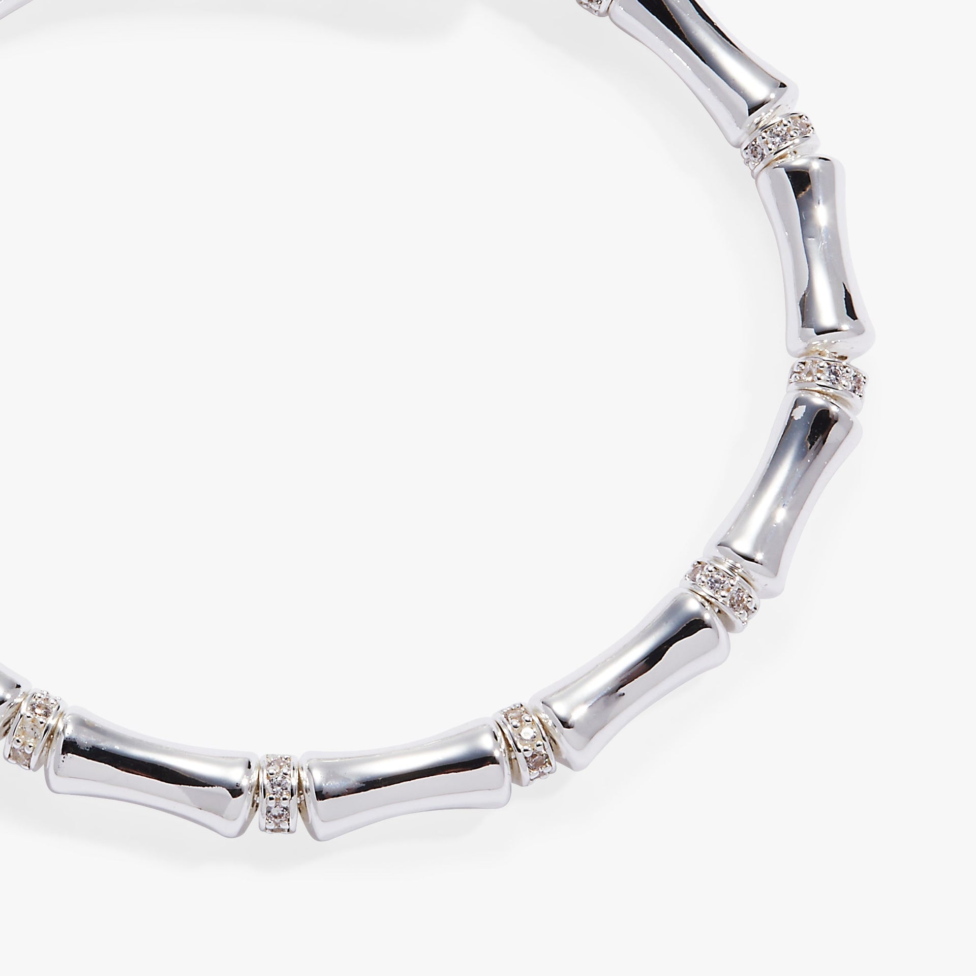 Bamboo Wrap Bracelet with Pave Crystal Spacers