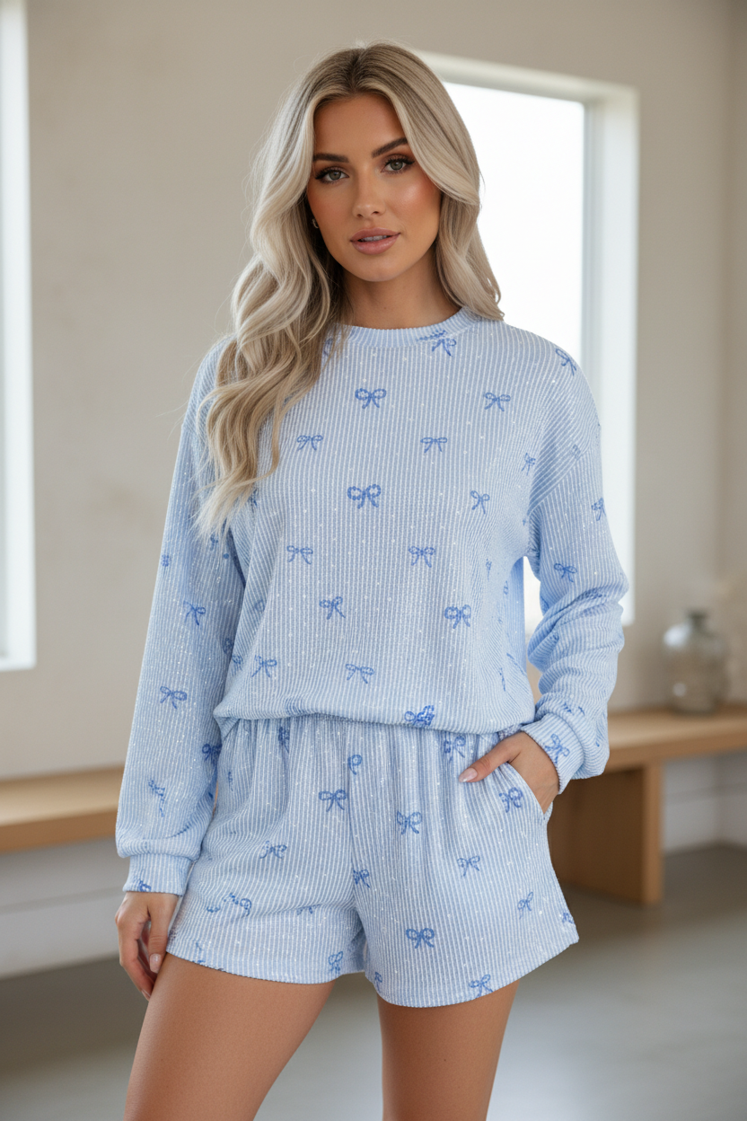 Twisted Rib Loose Top and Short Set