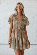 Women's Floral Boho Ruffle Tiered Dress