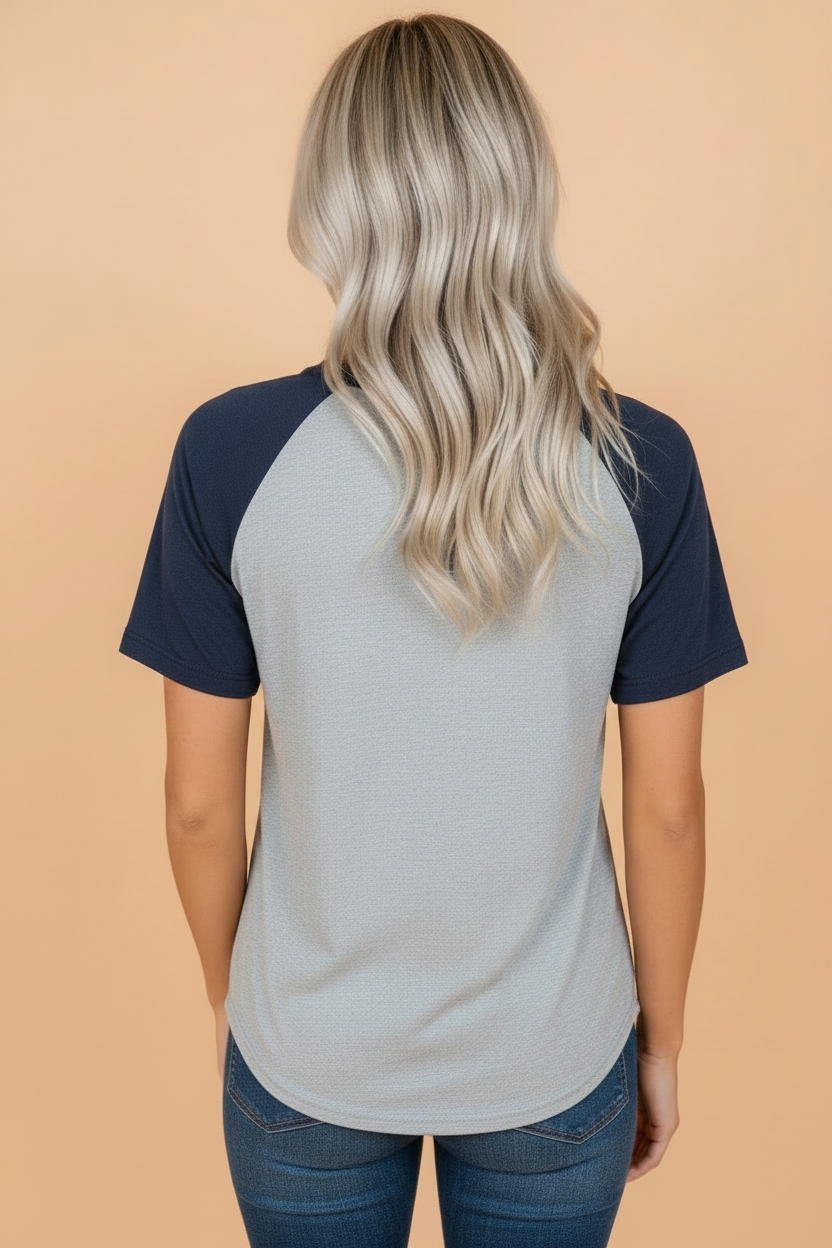 Floral Patchwork Colorblock Raglan Sleeve T-Shirt