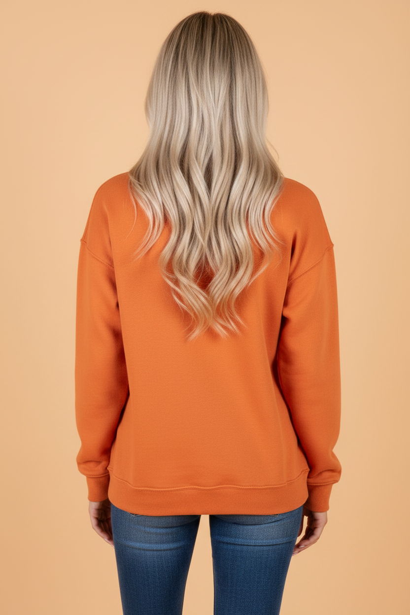 Solid Reversible Mock Neck Oversized Sweatshirt for Women
