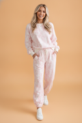 Abstract Camo Long Sleeve Top & Drawstring Pants Set