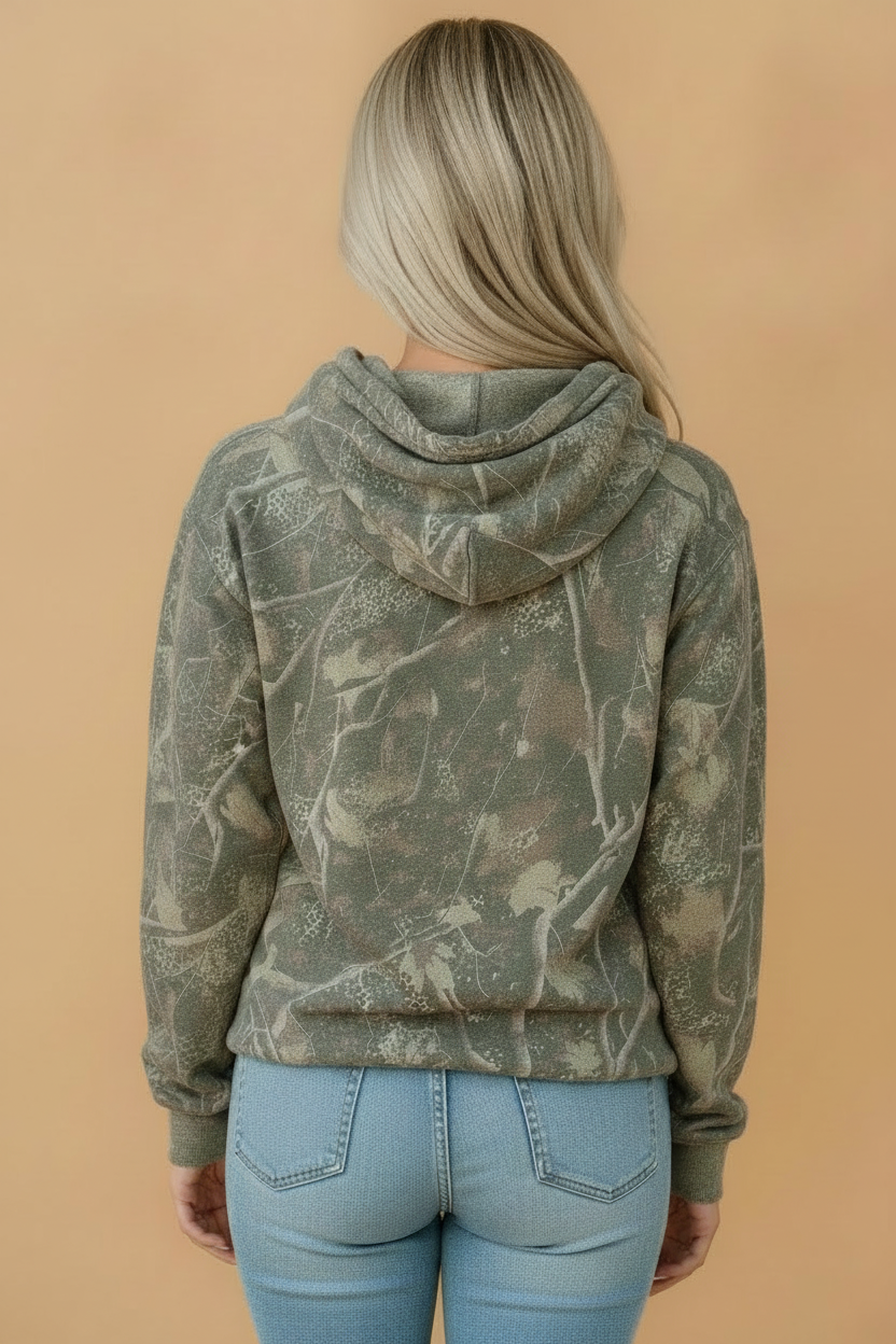 JESUS LOVES YOU Camo Graphic Print Hoodie