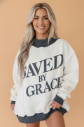 Saved By Grace Colorblock Mock Neck Oversized Sweatshirt