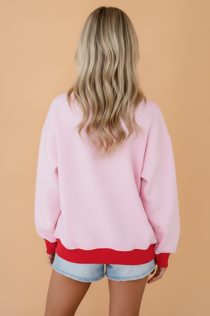Merry Polka Dot Colorblock Christmas Sweatshirt