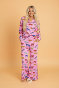 Cheetah Long Sleeve Shirt & Pants Pajama Set