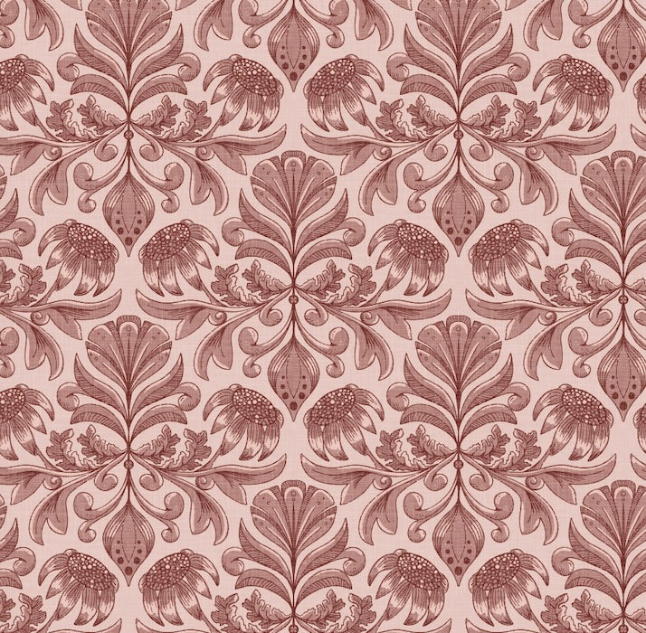 Swinton Floral Wallpaper in Pink and Beige Traditional Design