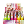 A vibrant 24-piece set of water-shine long-lasting lipsticks in various multi-color shades.