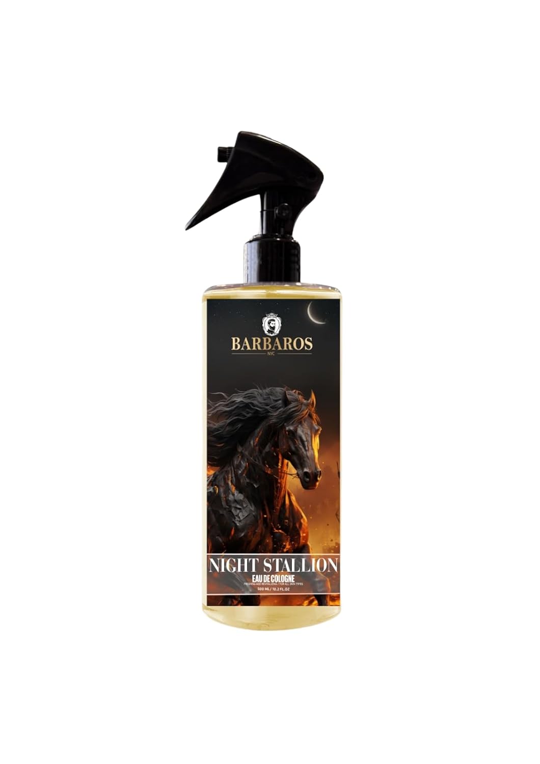 16.9oz bottle of Night Stallion Aftershave and Cologne by N.o.s. Barber Supply