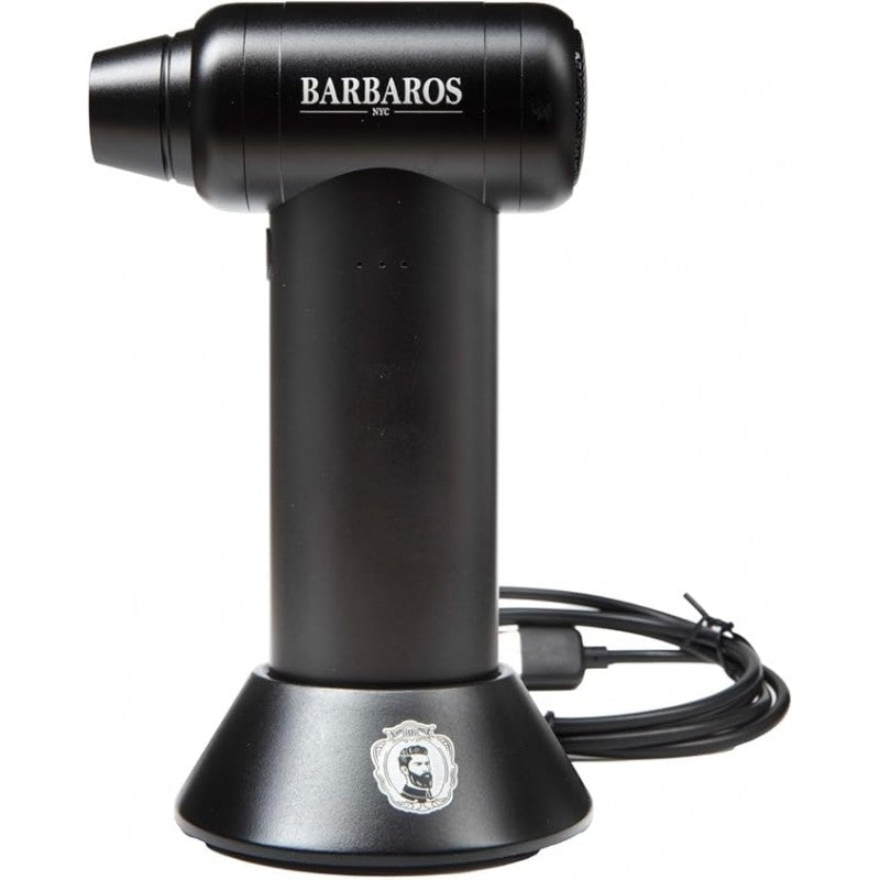 BARBAROS GT Air Duster with charging stand on a clean workspace surface
