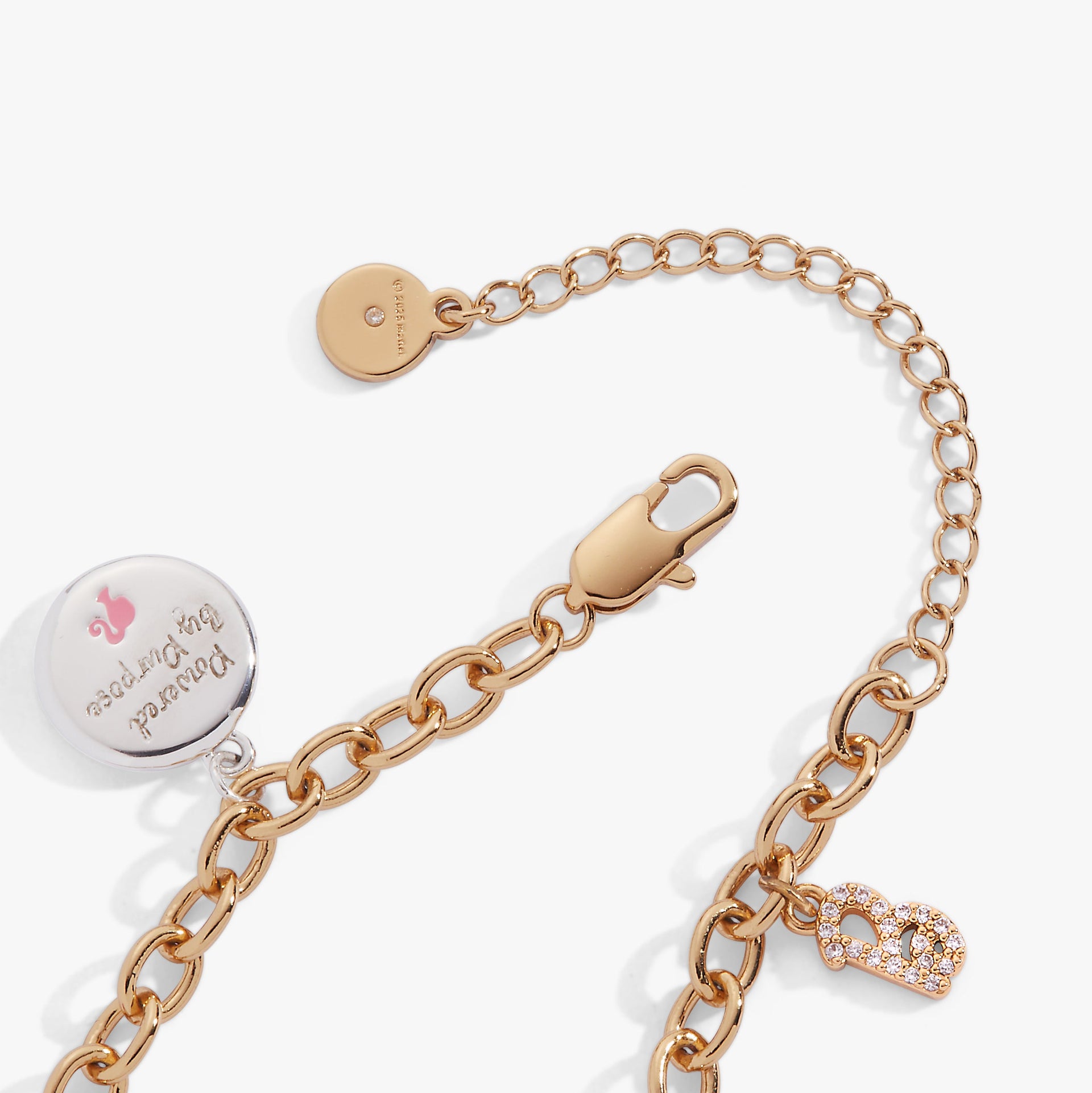 Barbie™ Legal Charm Bracelet in Gold, Pink and Silver Finish