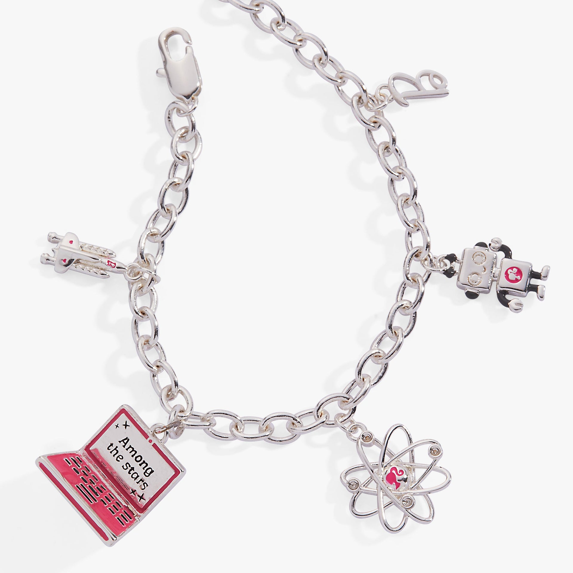 Barbie™ STEM Charm Bracelet Silver Tone Playful Science Jewelry