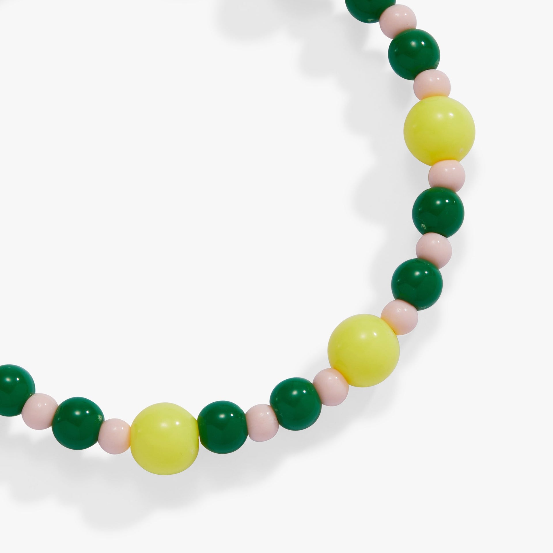 Tennis Beaded Charm Bangle in Yellow, Pink, and Green