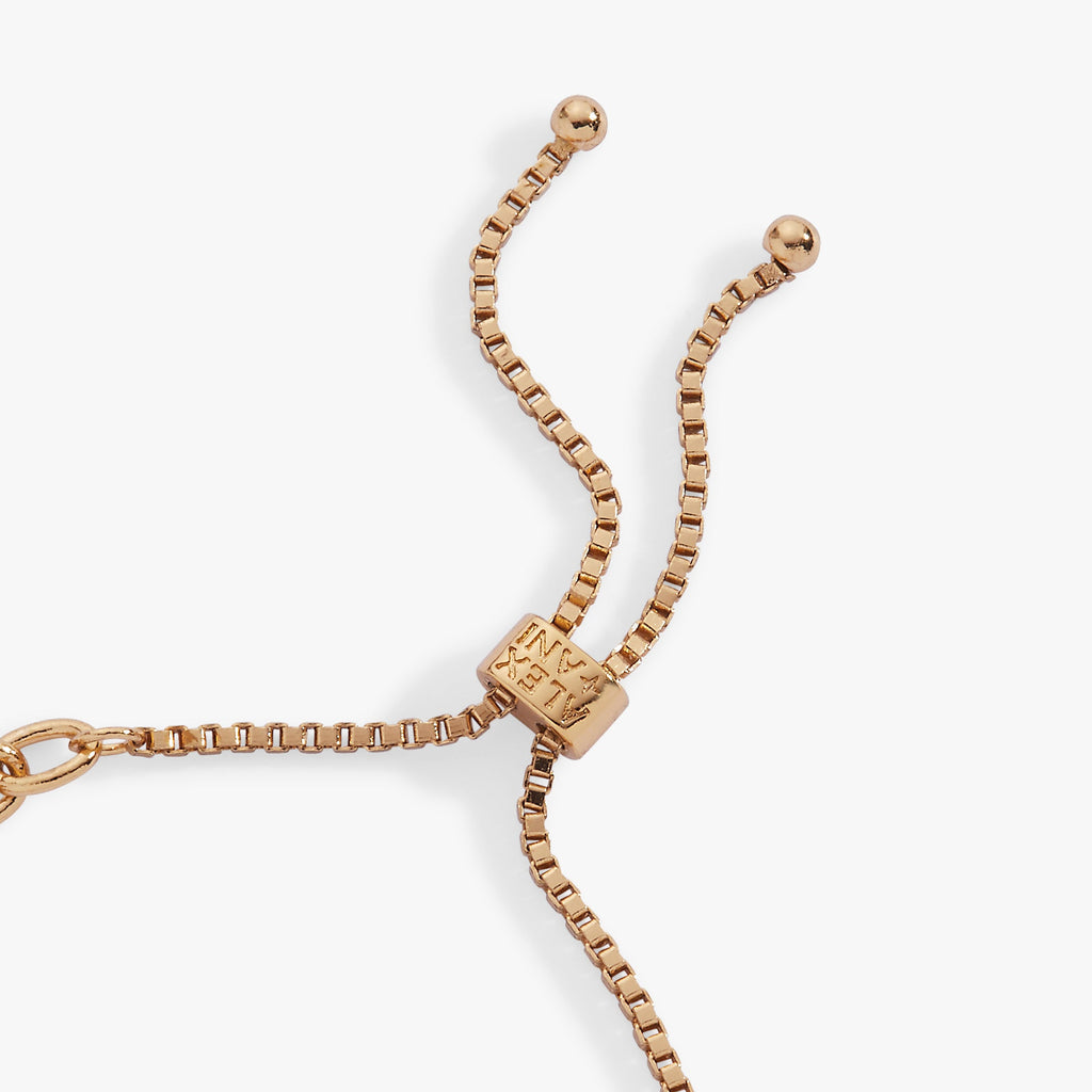 Travel Bolo Bracelet with Plane and Suitcase Charms in Gold