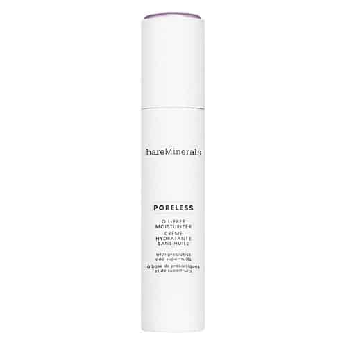 A bottle of bareMinerals Poreless Oil-Free Face Moisturizer for hydrated and smooth skin.