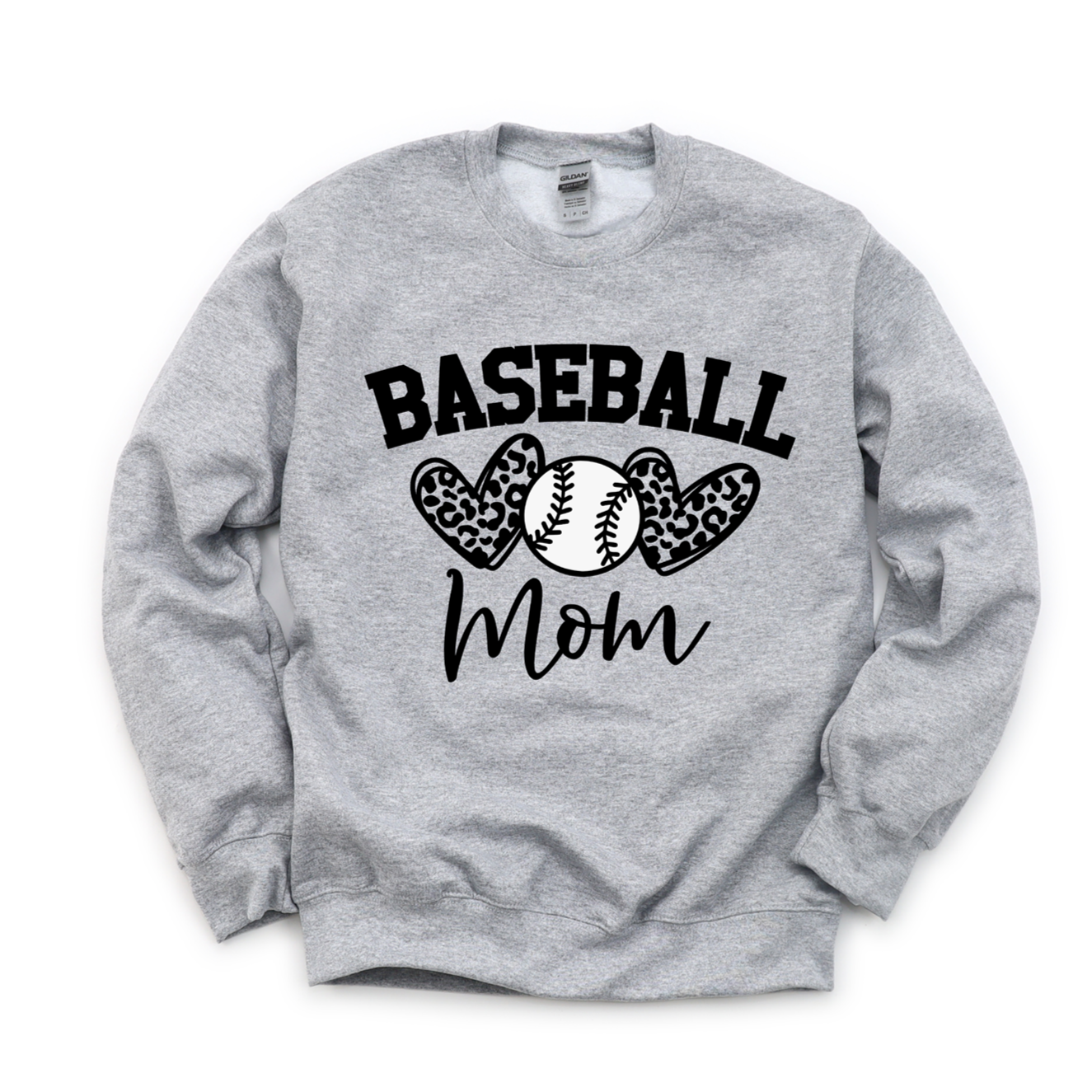 Baseball or Softball Mom Leopard Heart Tee OR Sweatshirt