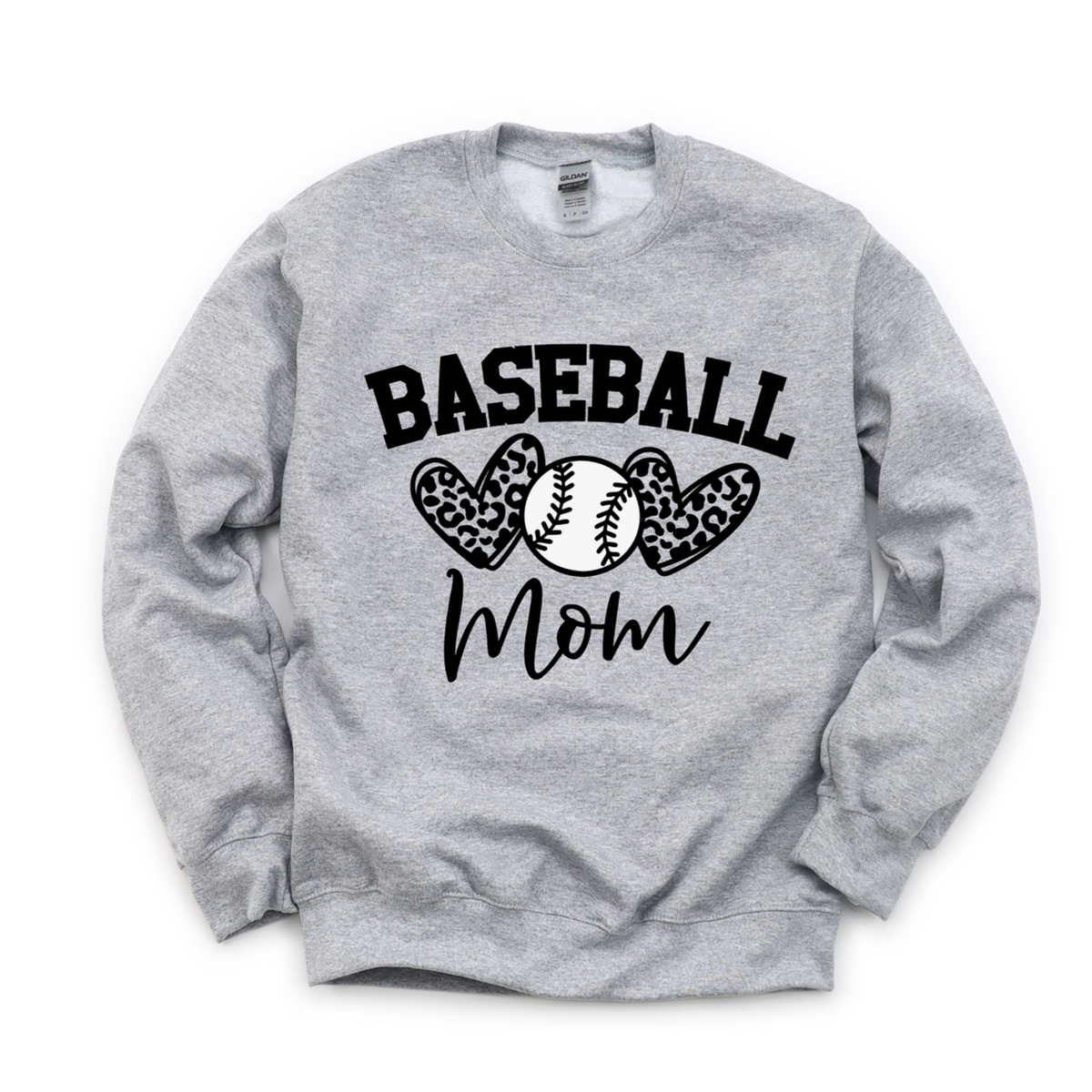 Baseball or Softball Mom Leopard Heart Tee OR Sweatshirt