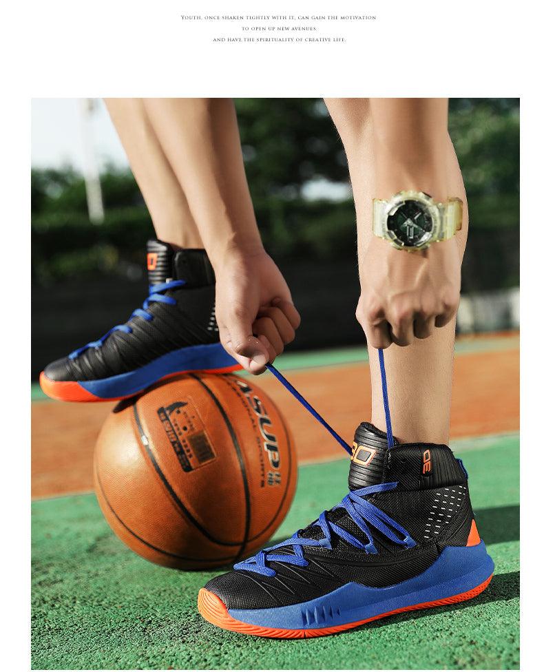 Men's High-Top Basketball Sneakers Non-Slip Athletic Training Shoes