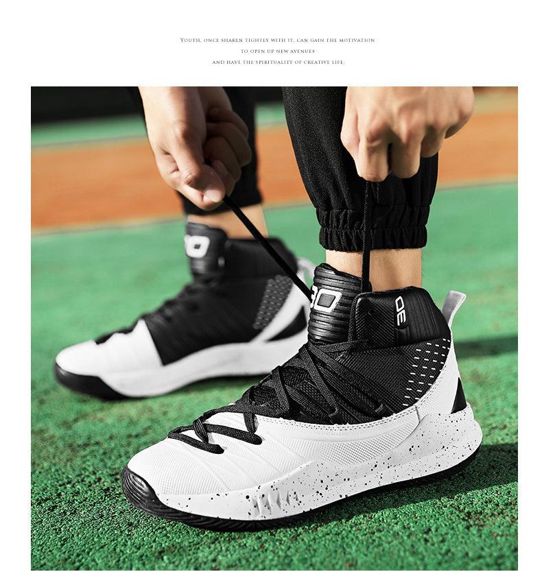Men's High-Top Basketball Sneakers Non-Slip Athletic Training Shoes